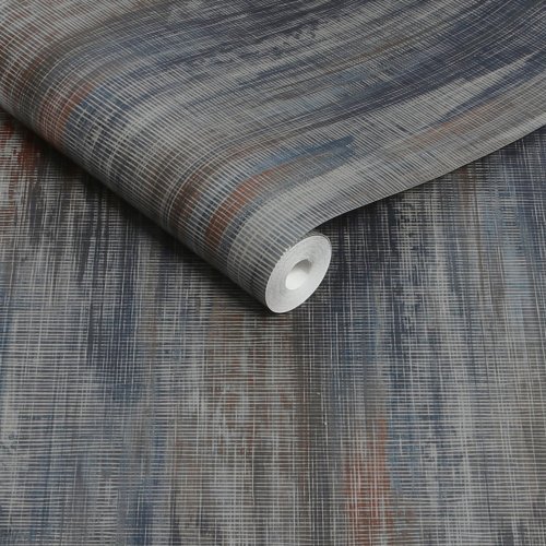 Roll shot of Abigail Ahern Wanderlust Ink wallpaper showing textured shimmer detail