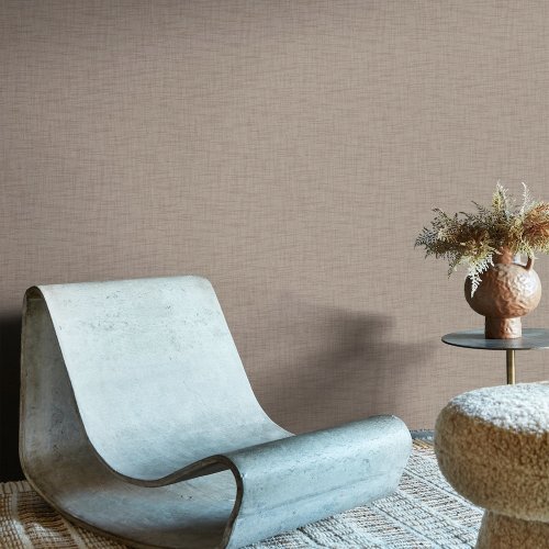 Room view of Abigail Ahern Weathered Linen Stone wallpaper with layered textures