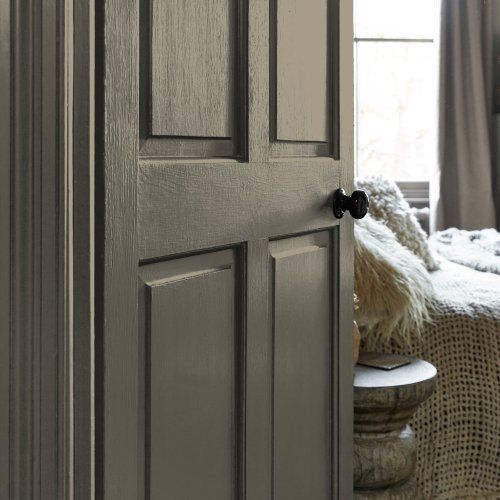 Painted door in Abigail Ahern Wild Millet with warm, organic styling