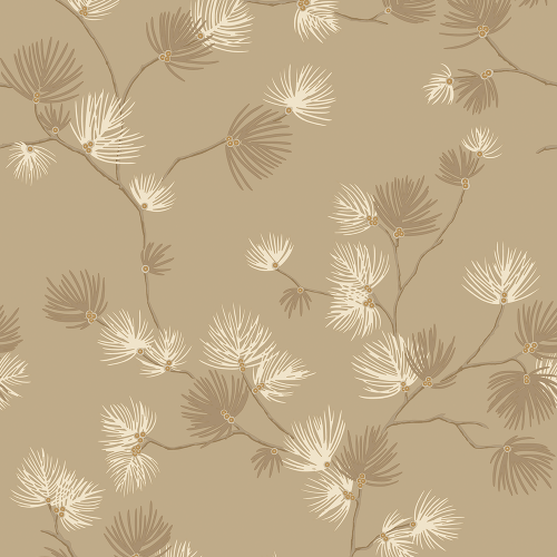 Delicate trail design on neutral Italian vinyl wallpaper