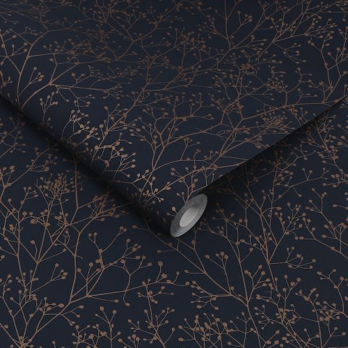 Clarissa Hulse Gypsophila Midnight & Copper Wallpaper Roll