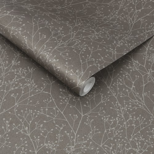 Clarissa Hulse Gypsophila Mocha & Silver Wallpaper Roll