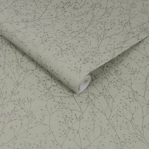 Clarissa Hulse Gypsophila Spring Green & Silver Wallpaper Roll