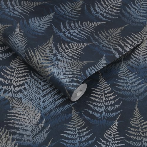 Clarissa Hulse Woodland Fern French Navy Wallpaper Roll