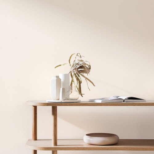 Interior room painted in Craig & Rose Chinese White with minimalist styling