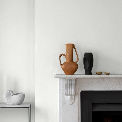 Interior room painted in Craig & Rose Marble Dust with bright, minimalist styling