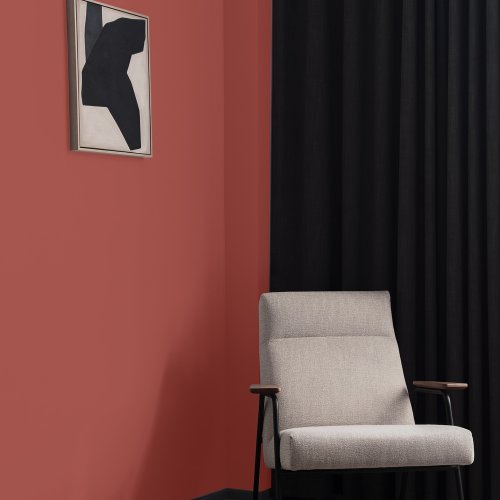 Interior room painted in Craig & Rose Red Barn with rustic, inviting styling
