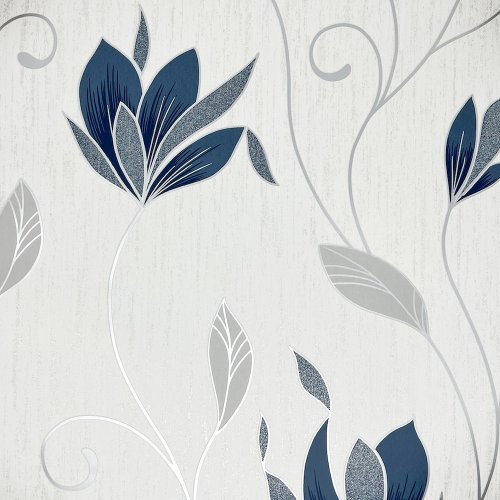 Crown Synergy Floral Trail Blue Wallpaper M1716