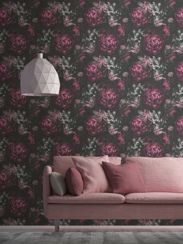 AS Creation Dark Fantasy Purple & Black Wallpaper Room