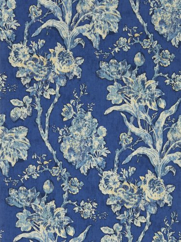 Sanderson Fringed Tulip Toile Smalt Wallpaper Long