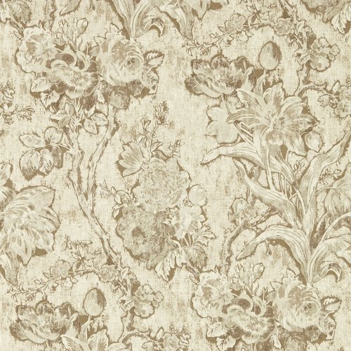 Sanderson Fringed Tulip Toile Jute Wallpaper