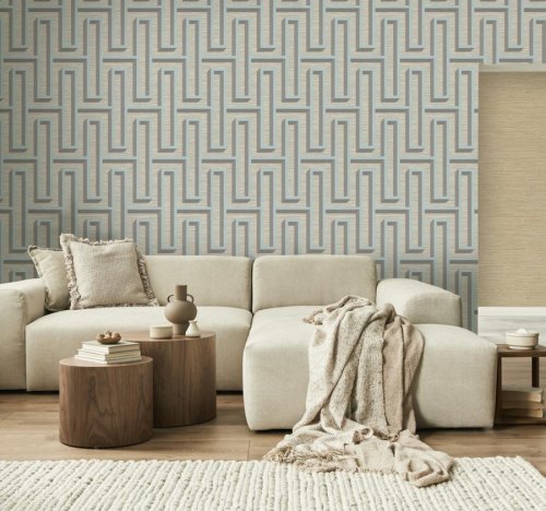 Decorline Henley Seafoam Wallpaper Room