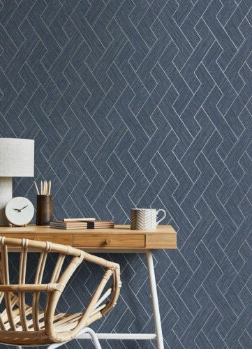 Decorline Ember Indigo Wallpaper