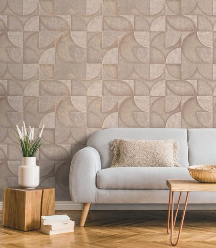 Decorline Addison Warm Taupe Wallpaper Room