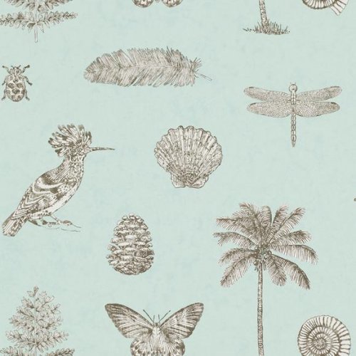 Sanderson Cocos Sky/Taupe Wallpaper