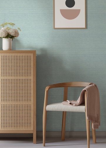 A Street Prints Textures Grasscloth Aqua Wallpaper Room 2