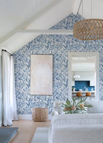 A Street Prints Leandra Indigo Wallpaper Room