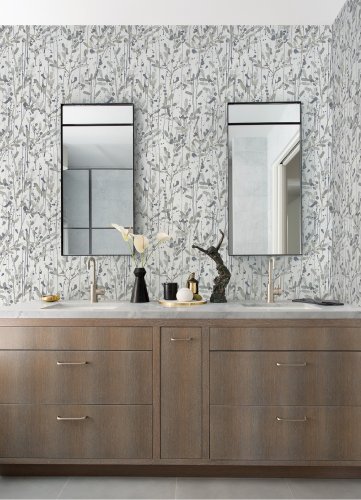 A Street Prints Leandra Grey Wallpaper Room