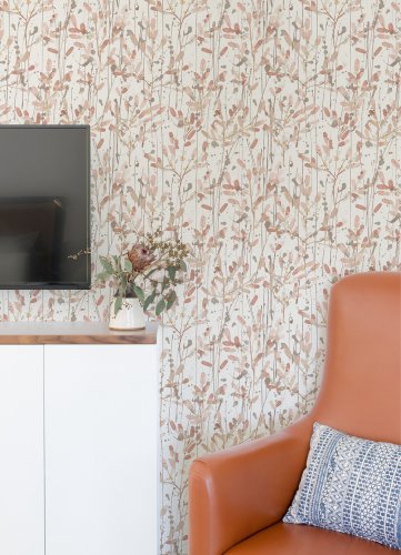 A Street Prints Leandra Coral Wallpaper Room