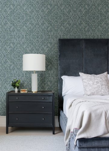 A Street Prints Felix Teal Wallpaper Room