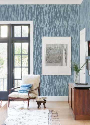 A Street Prints Nazar Indigo Wallpaper Room