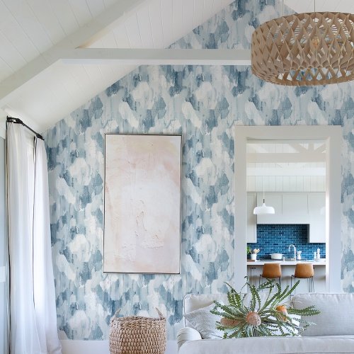 A Street Prints Mahi Blue Wallpaper Room