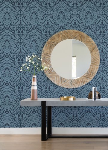 A Street Prints Marni Navy Wallpaper Room