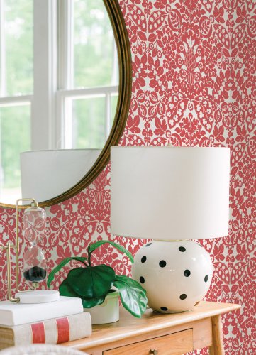 A Street Prints Marni Coral Wallpaper Room