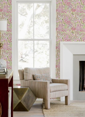 A Street Prints Pasture Pink & Purple Wallpaper Room