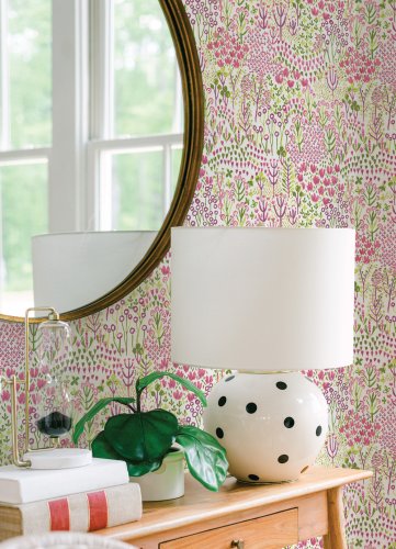 A Street Prints Pasture Pink & Purple Wallpaper Room