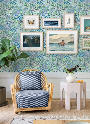 A Street Prints Pasture Teal Wallpaper Room