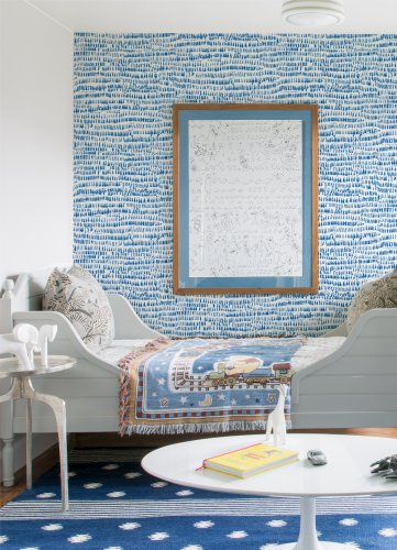 A Street Prints Rhunes Blue Wallpaper Room