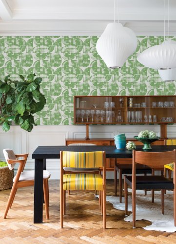 A Street Prints Giulietta Green Wallpaper Room 2