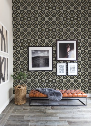 A Street Prints Livia Black Wallpaper Room 2