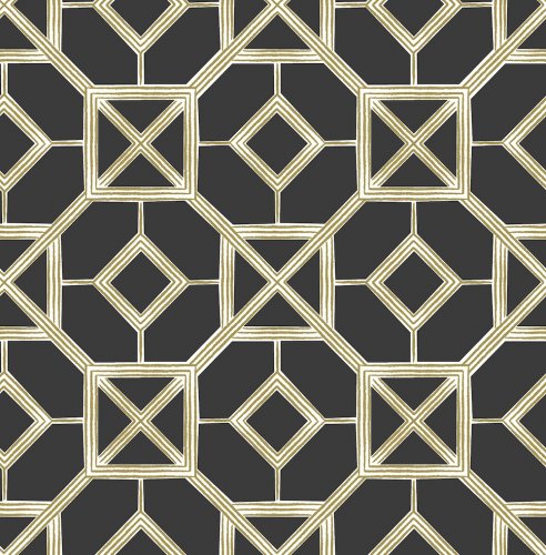A Street Prints Livia Black Wallpaper