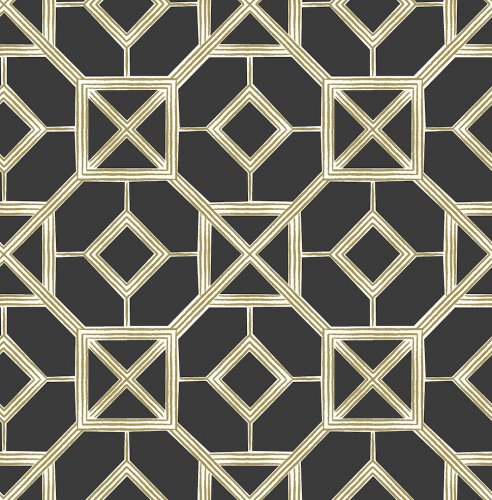 A Street Prints Livia Black Wallpaper