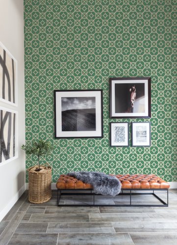 A Street Prints Livia Green Wallpaper Room 2