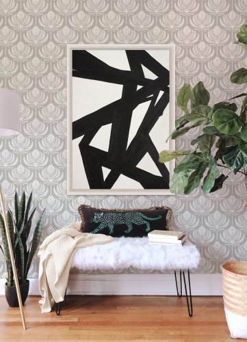 A Street Prints Palmier Grey Wallpaper Room