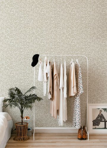 A Street Prints Flavia Sand Wallpaper Room 2