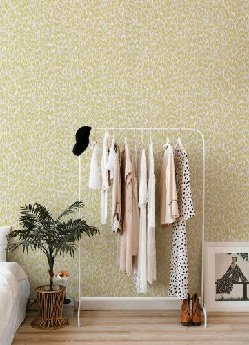 A Street Prints Flavia Yellow Wallpaper Room 2