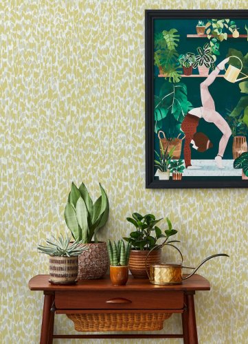 A Street Prints Flavia Yellow Wallpaper Room