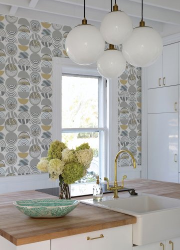 A Street Prints Mahe Yellow & Grey Wallpaper Room 2