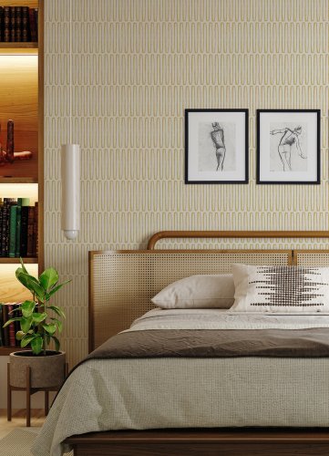 A Street Prints Lars Ochre Wallpaper Room