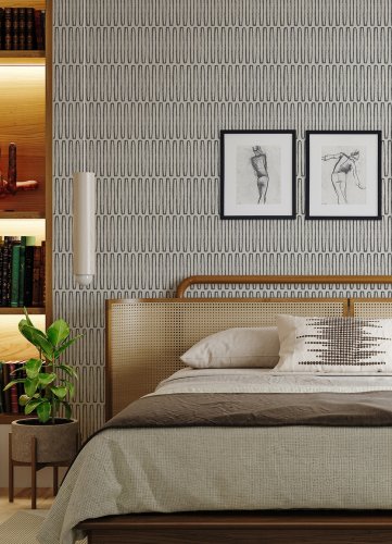 A Street Prints Lars Charcoal Wallpaper Room