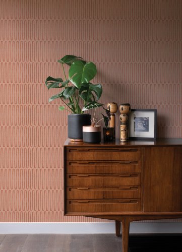 A Street Prints Lars Coral Wallpaper Room