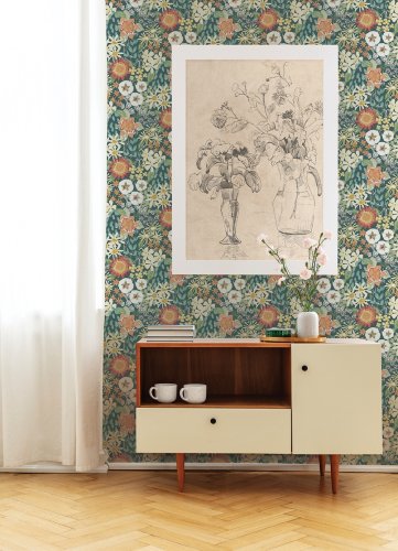 A Street Prints Karina Green Wallpaper Room
