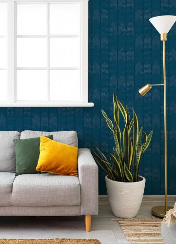 A Street Prints Nyle Blue Wallpaper Room