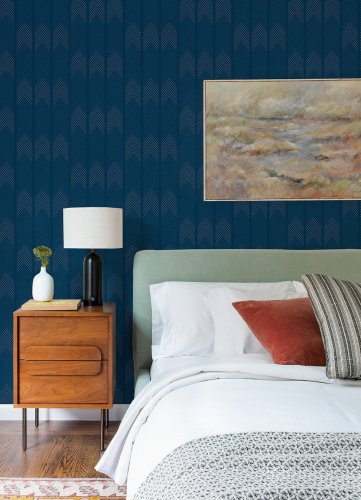 A Street Prints Nyle Blue Wallpaper Room