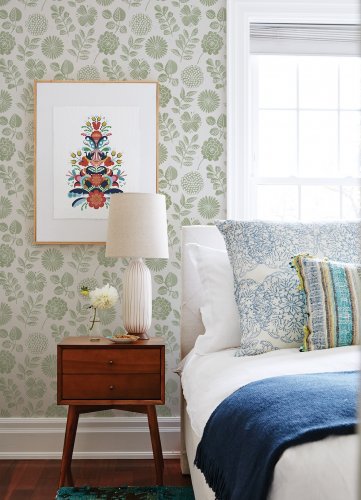 A Street Prints Inge Green Wallpaper Room 2