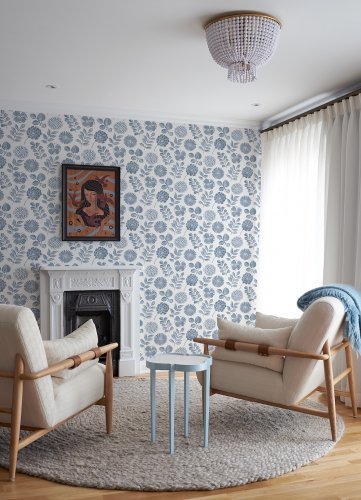 A Street Prints Inge Blue Wallpaper Room